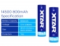 Preview: Xtar 14500 / 800 mAh Li-Ion Akku PROTECTED