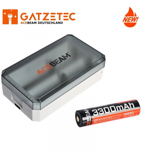 ACEBEAM A2 USB-C Ladebox-Aufbewahrung mit ACEBEAM 18650-3300mAh ACEBEAM A2 USB-C Ladebox-Aufbewahrung mit ACEBEAM 18650-3300mAh