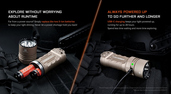 ACEBEAM X20R LED Taschenlampe Desert Edition ACEBEAM X20r Taschenlampe bei Gatzetec 10000 Lumen