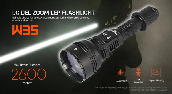 ACEBEAM-W35-LEP-Taschenlampe Lichtstrahl