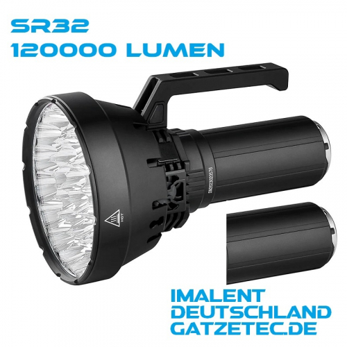 IMALENT SR32 LED Taschenlampe + 2 tem Akkupack