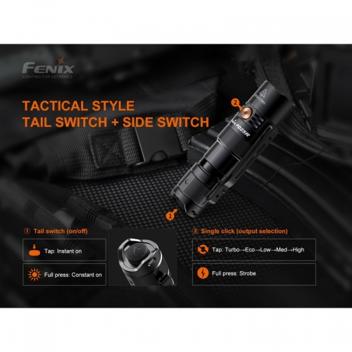 Fenix PD25R LED Taschenlampe Gatzetec 2 Schalter